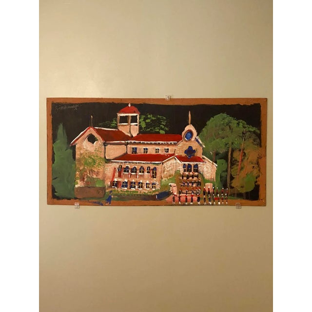 Jimmy Lee Sudduth Folk Art Painting Methodist Church Fayette, Alabama For Sale - Image 6 of 12