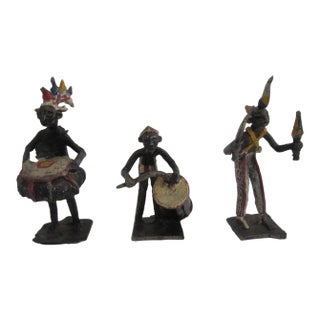 Akan Ashanti African Metal Figures, S/3 For Sale