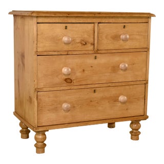 19th Century English Pine Chest of Drawers For Sale