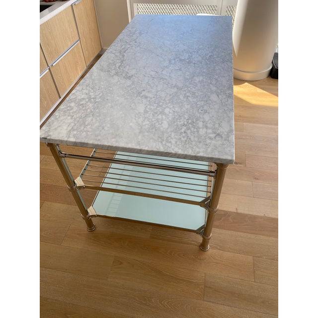 Williams Sonoma Kitchen Island With Marble Top Chairish