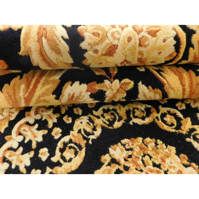 Hand Knotted Black and Gold Rug. 8'x 7'10" For Sale - Image 10 of 12
