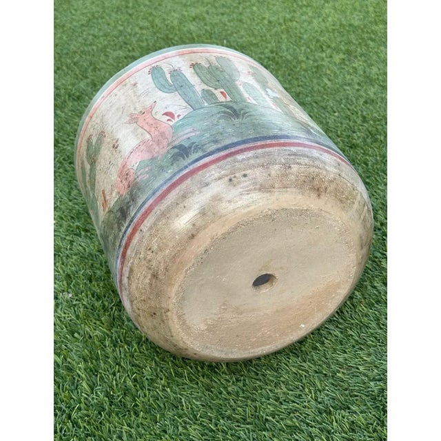Rare Vintage Tonala Mexico Ceramic Large Planter Pot For Sale - Image 11 of 12