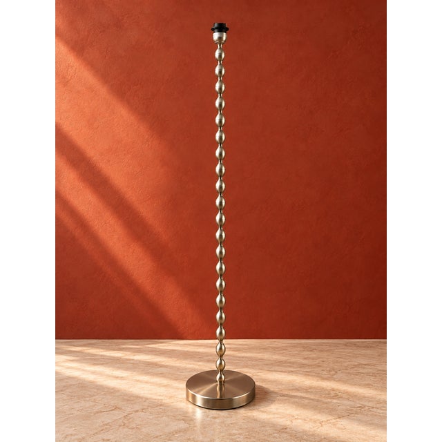 2020s Modern Brushed Brass-Tone Beaded Floor Lamp For Sale - Image 5 of 6