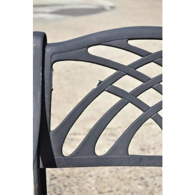 Late 20th Century Late 20th Century Cast Aluminum Swivel Art Nouveau Style Pool Patio Bar Stools Chairs - A Pair For Sale - Image 5 of 7