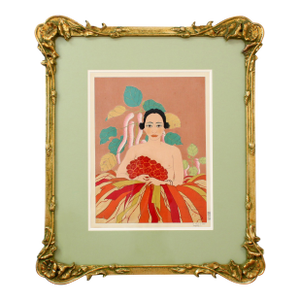 Vintage Nude Woodblock Print- Paul Jacoulet "La Fille Du Chef"