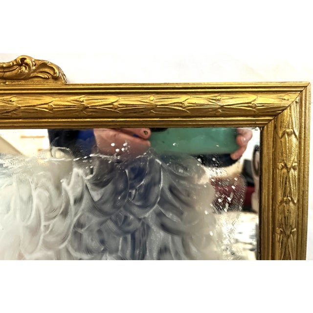 Mid 18th Century Mid-1800s Ornately Carved Giltwood Empire Mirror For Sale - Image 5 of 7