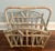 Glazed and Whitewashed Bamboo Rattan Magazine Rack For Sale - Image 4 of 9