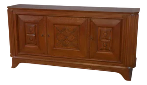3-Door Sideboard in Oak with Curved Legs, 1950s