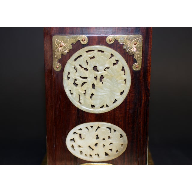 Pair Antique Rosewood Jade Bookends For Sale - Image 10 of 14