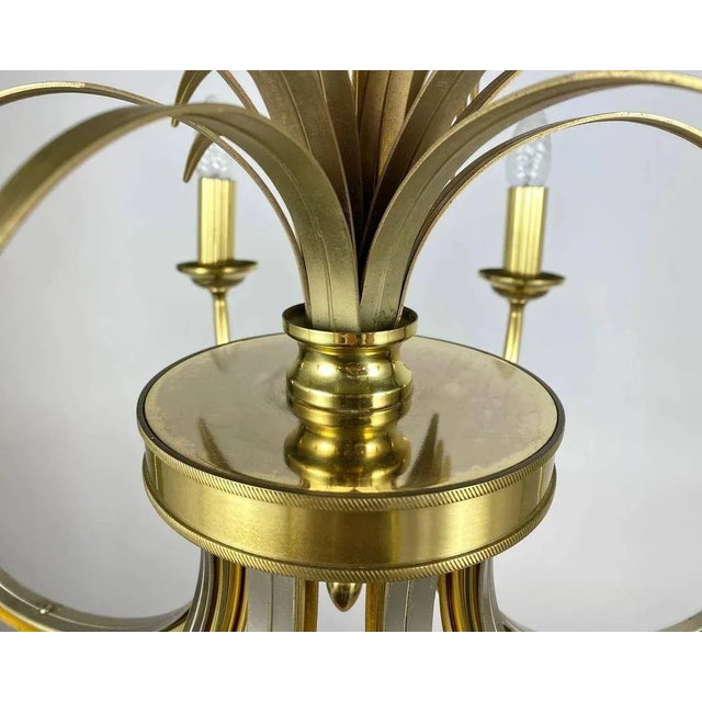 Gilt Brass Chandelier from S.A. Boulanger in the style of Maison Bagues, 1970s For Sale - Image 9 of 11