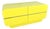 Postmodern Yellow Gloss Laminate Waterfall Chest of Drawers With Gold Accents For Sale
