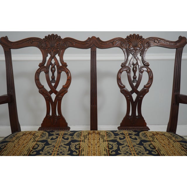 Hickory Chair Furniture Company Hickory Chair Mahogany Mt Vernon Chippendale Style Settee For Sale - Image 4 of 18