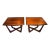 Mid 20th Century Kroehler Walnut Sculpted Cross Leg End Accent Tables - a Pair For Sale