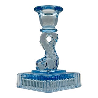 1930s Imperial Glass Empire Dolphin Candle Holder For Sale