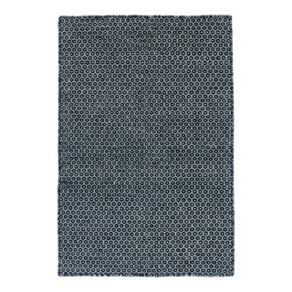 Dash & Albert by Annie Selke Honeycomb Indigo/Grey Woven Wool Rug, 3' x 5' For Sale