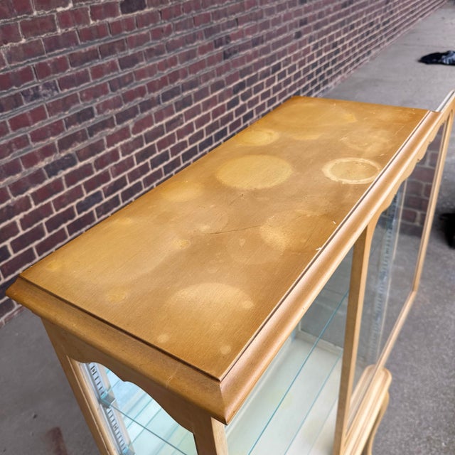 Glass French Style Curio Glass Cabinet Hutch by Treasure House For Sale - Image 7 of 12