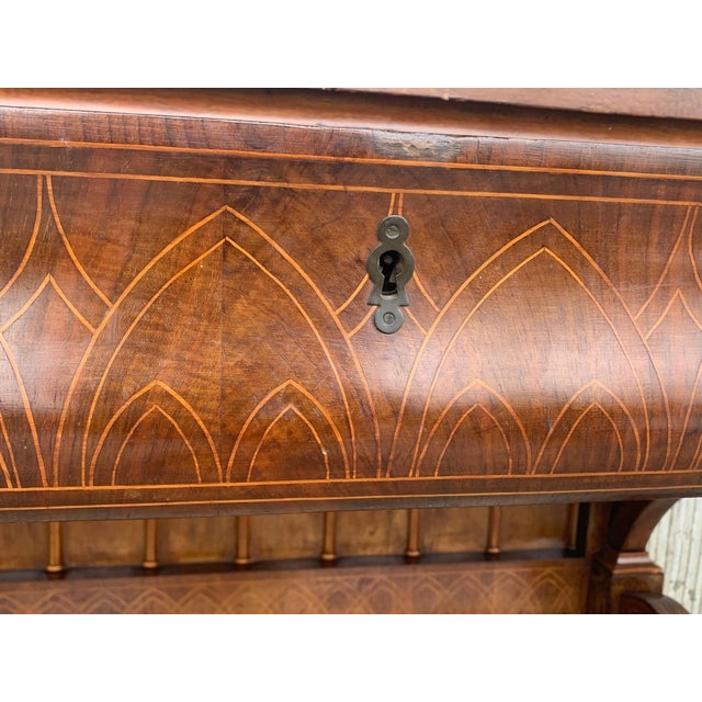 Brown Early Biedermeier Period Walnut Console Table with Drawer, Austria, circa 1830 For Sale - Image 8 of 18