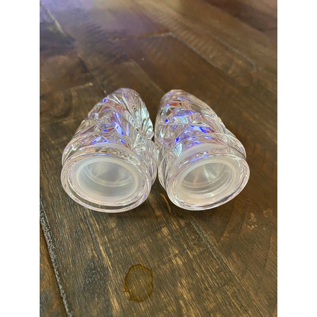 Early 20th Century Gorham Cherrywood Lead Crystal Salt and Pepper Shaker Set Early 20th Century For Sale - Image 5 of 5