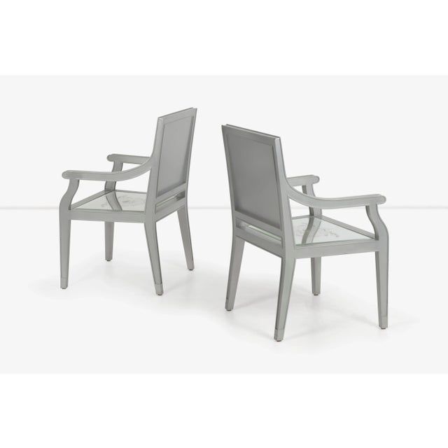 Philippe Starck Custom Phillip Starck Mirrored Louis XVI Style Chairs, Cliff Hotel San Francisco - A Pair For Sale - Image 4 of 11
