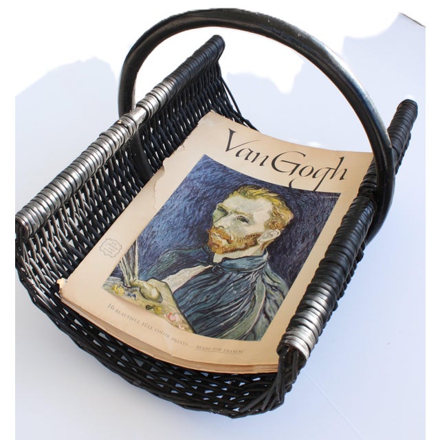 Mid-Century Modern Mid-Century Modern Rattan Magazine Rack/ For Sale - Image 3 of 7