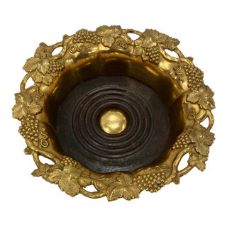 1990s Gold Plated Wine Coaster For Sale