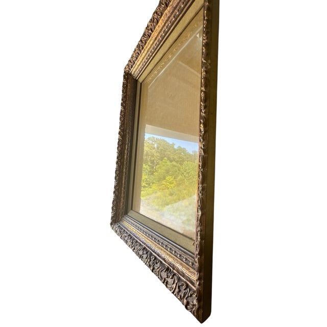 Vintage Bronze-Gilt Ornate Frame With Linen Liner & Glass For Sale - Image 6 of 15