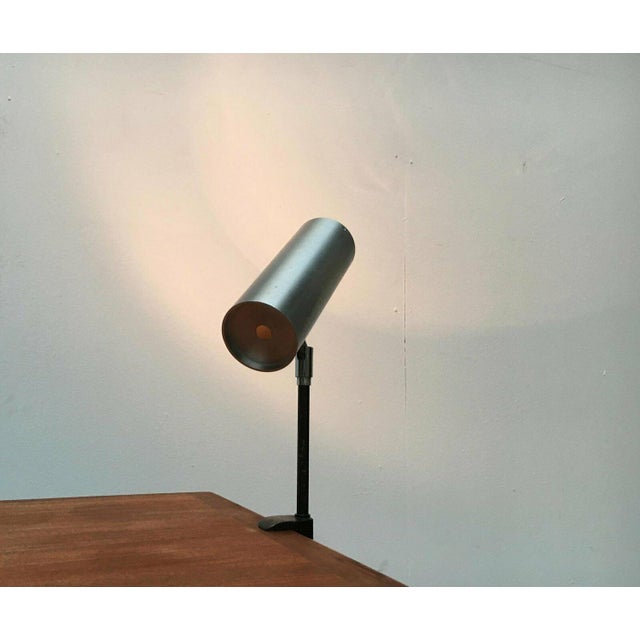 Black Mid-Century Space Age Minimalist Clamp Table or Shelf Lamp, 1960s For Sale - Image 8 of 18