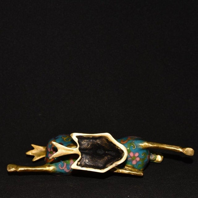 Late 19th Century Cloisonné Enamel Galloping Horse Statue on Swallow Base For Sale - Image 9 of 9