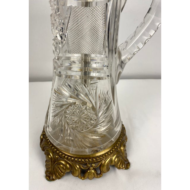 Late 20th Century Neoclassical Waterford Crystal Brass Base Table Lamp For Sale In Miami - Image 6 of 9