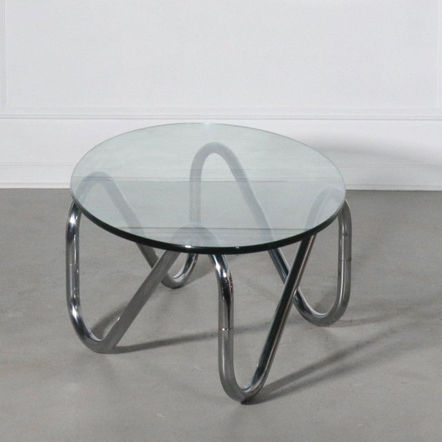 Modern Sculptural Tubular Chrome Free Form Coffee Table For Sale - Image 3 of 6