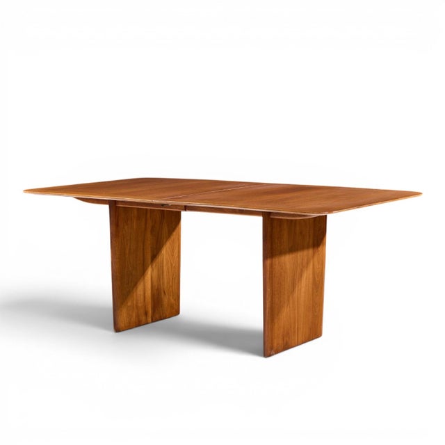 Brown Robsjohn Gibbings for Widdicomb Mid Century Walnut Expanding Dining Table With 2 Leaves For Sale - Image 8 of 13