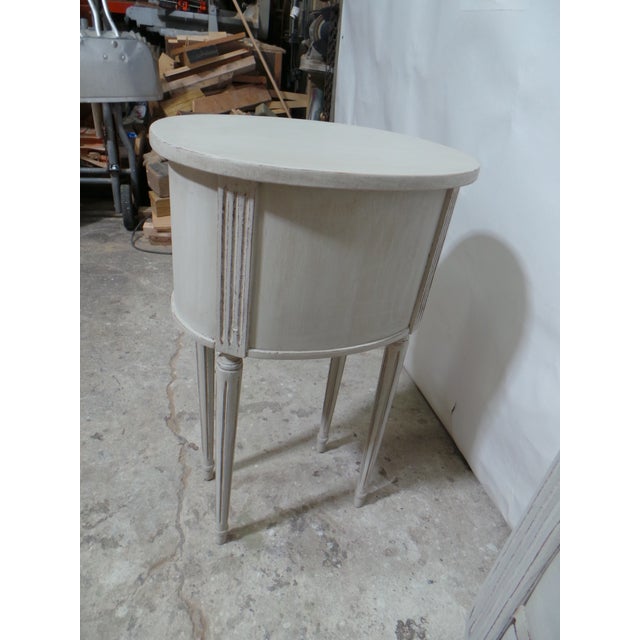 Wood Gustavian Style Unique 3 Drawer Nightstands For Sale - Image 7 of 11