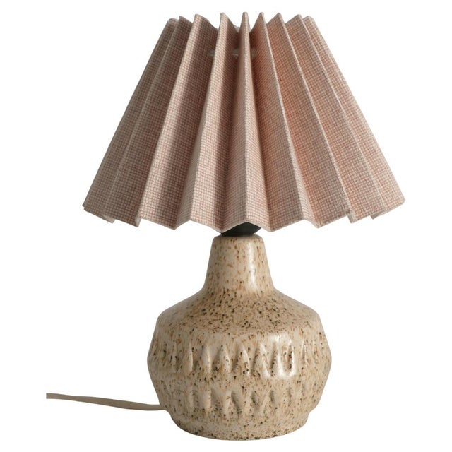This charming mid-century brown speckled stoneware table lamp by ego was crafted by ego stengods in lidköping, sweden...