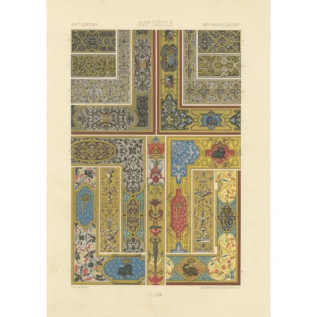 Paper Picard after Albert Racinet, LXX of L’Ornement Polychrome, 1869, Paper For Sale - Image 7 of 10