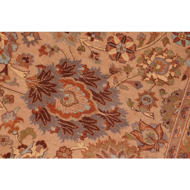 Floral 1990's Pak-Persian Taupe/Green Wool Rug - 6'0'' X 8'7'' For Sale - Image 4 of 9