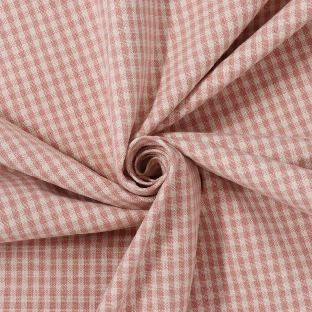 English Cottage Gingham Blush Fabric For Sale - Image 3 of 5