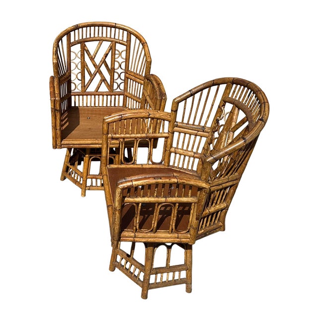 Bamboo Rattan Brighton Pavilion Chairs - Pair For Sale In San Diego - Image 6 of 8