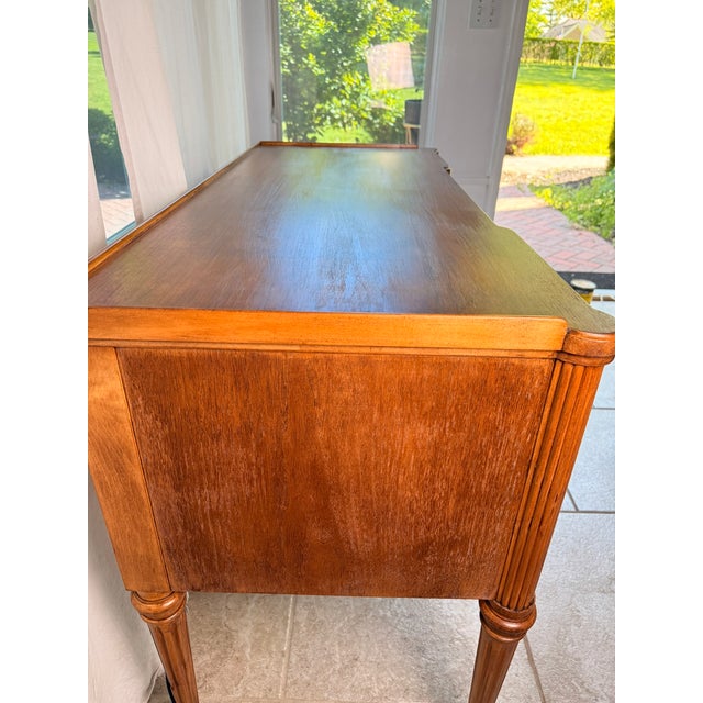 Brown Mid-Century French Louis XVI Style Fruitwood Writing Desk or Vanity by John Widdicomb Co For Sale - Image 8 of 18