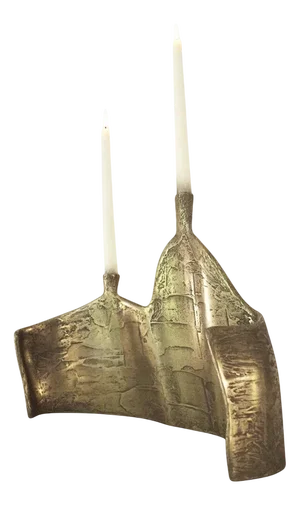 Motionless Light Double Candelabrum in Brass Resin by Atelier Ellery