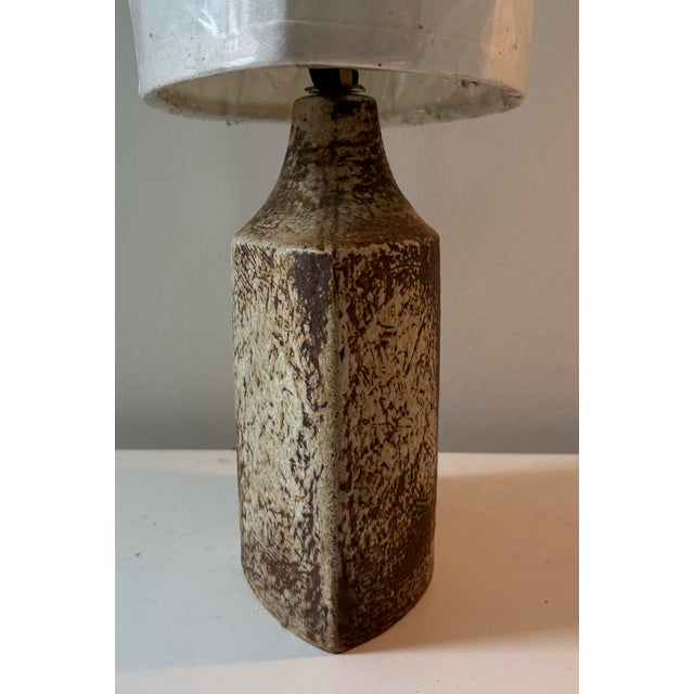 Mid-Century Modern Haico Nietzsche Table Lamp for Søholm, Stoneware, Custom Shade, Denmark, 1960s For Sale - Image 3 of 7