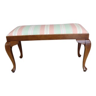 Cherry Queen Anne Window Bench For Sale