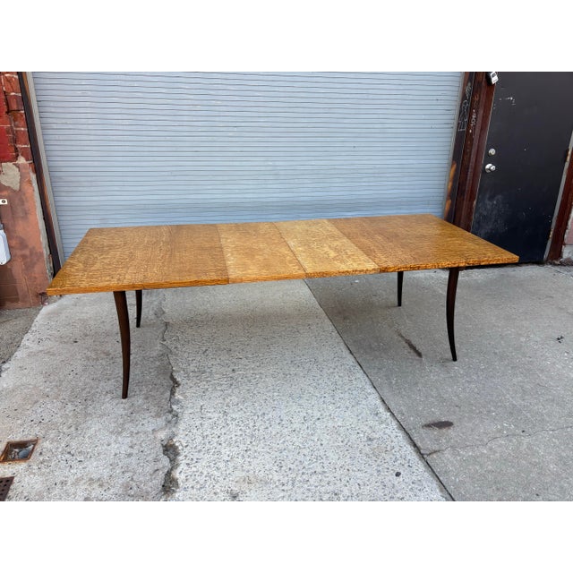 Tan Mid 20th Century Attributed to Harvey Probber Burl Wood Dining Table With 2 Leaves For Sale - Image 8 of 12