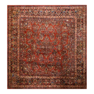 1930s Persian Sarouk Rug 12'4" X 13'2", 376 CM X 402 CM For Sale