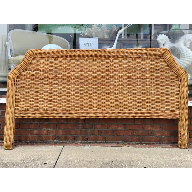Boho Chic Woven Rattan King Headboard | Chairish