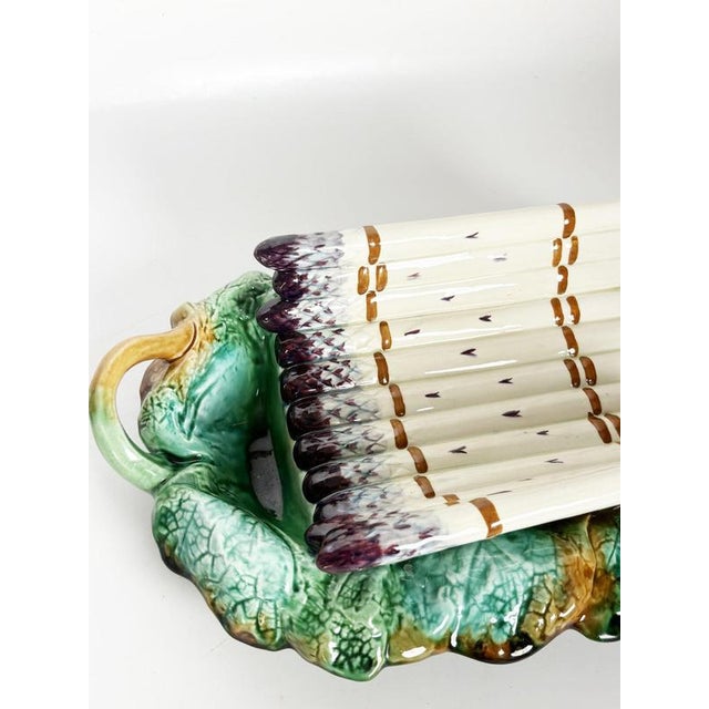 19th-Century Majolica Asparagus Serving Dish, France For Sale - Image 4 of 10