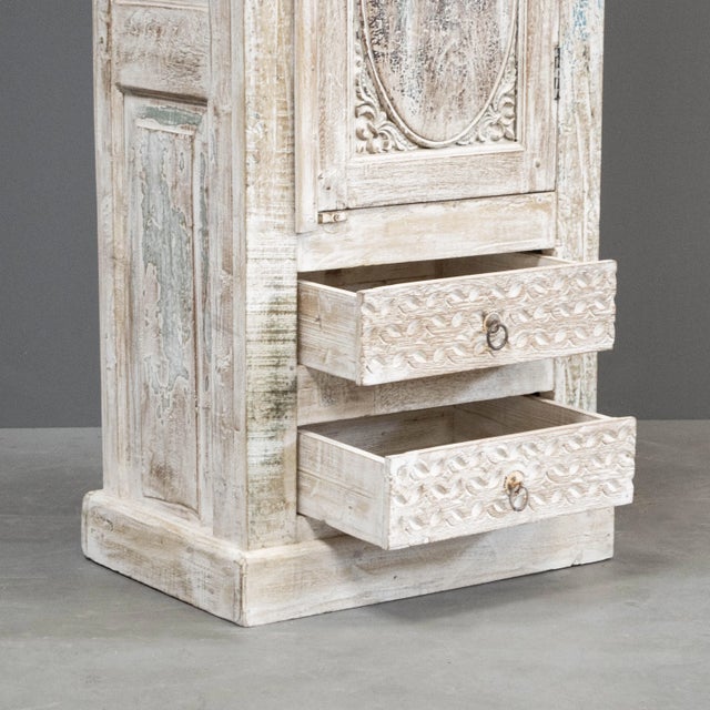 Wood Narrow Cabinet From Reclaimed Antique Architectural Elements For Sale - Image 7 of 12