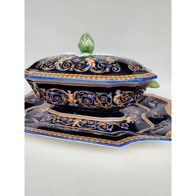 Earthenware Tureen and Tray from Gien, 1970s, Set of 3 For Sale - Image 13 of 18