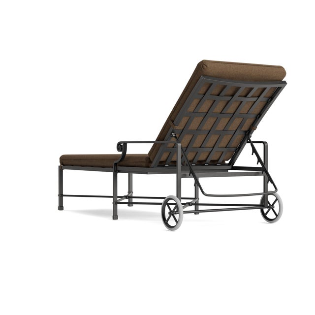 Not Yet Made - Made To Order Brown Jordan Venetian Adjustable Chaise With Wheels, Textured Pewter frame with Fusion Moccasian fabric For Sale - Image 5 of 11