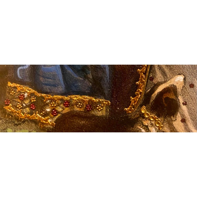 Late 19th Century Antique 19th Century Jeweled Hand Colored Lithographs Period Frames - Set of 2 For Sale - Image 5 of 12