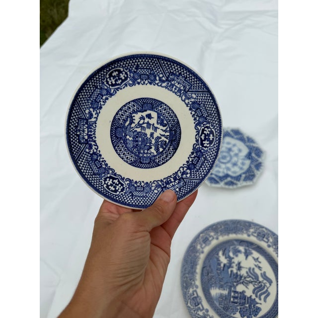 Blue Chinosierie China Wall Plates - A Set For Sale - Image 4 of 10